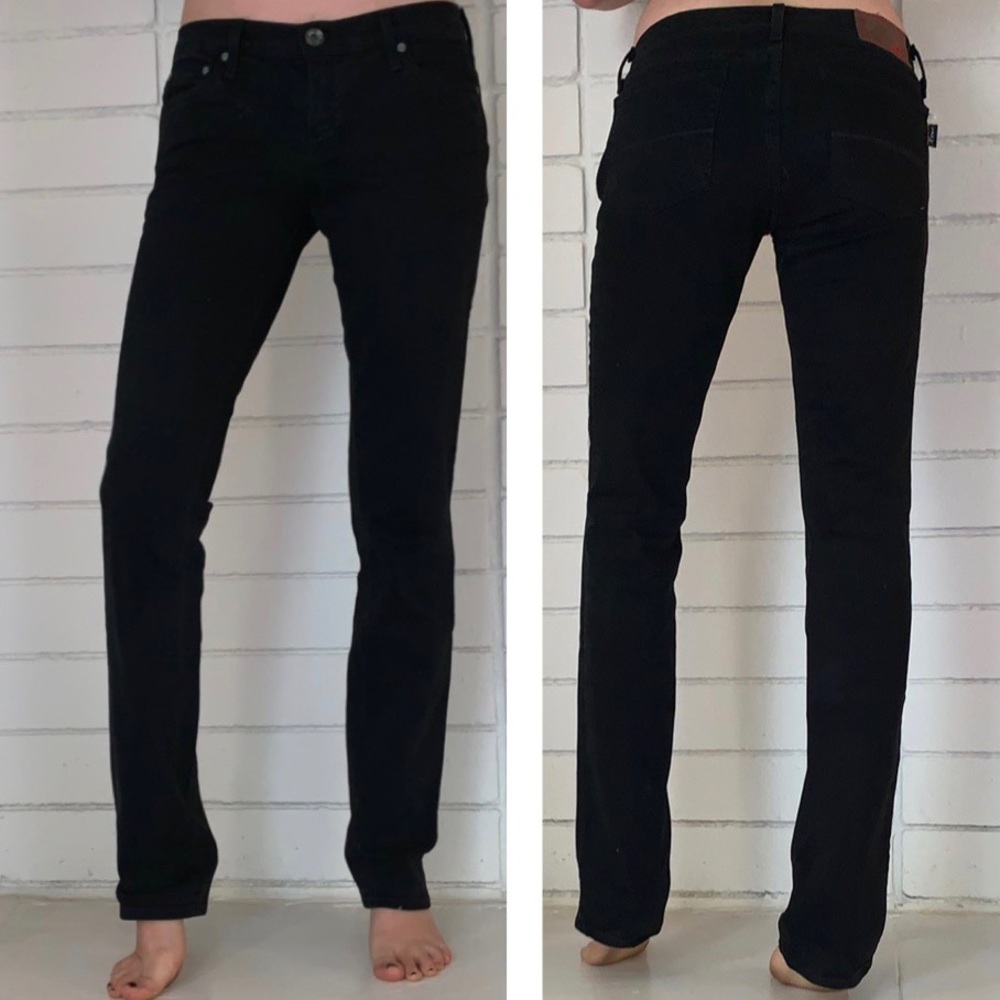 Straight Leg Black Denim Jeans